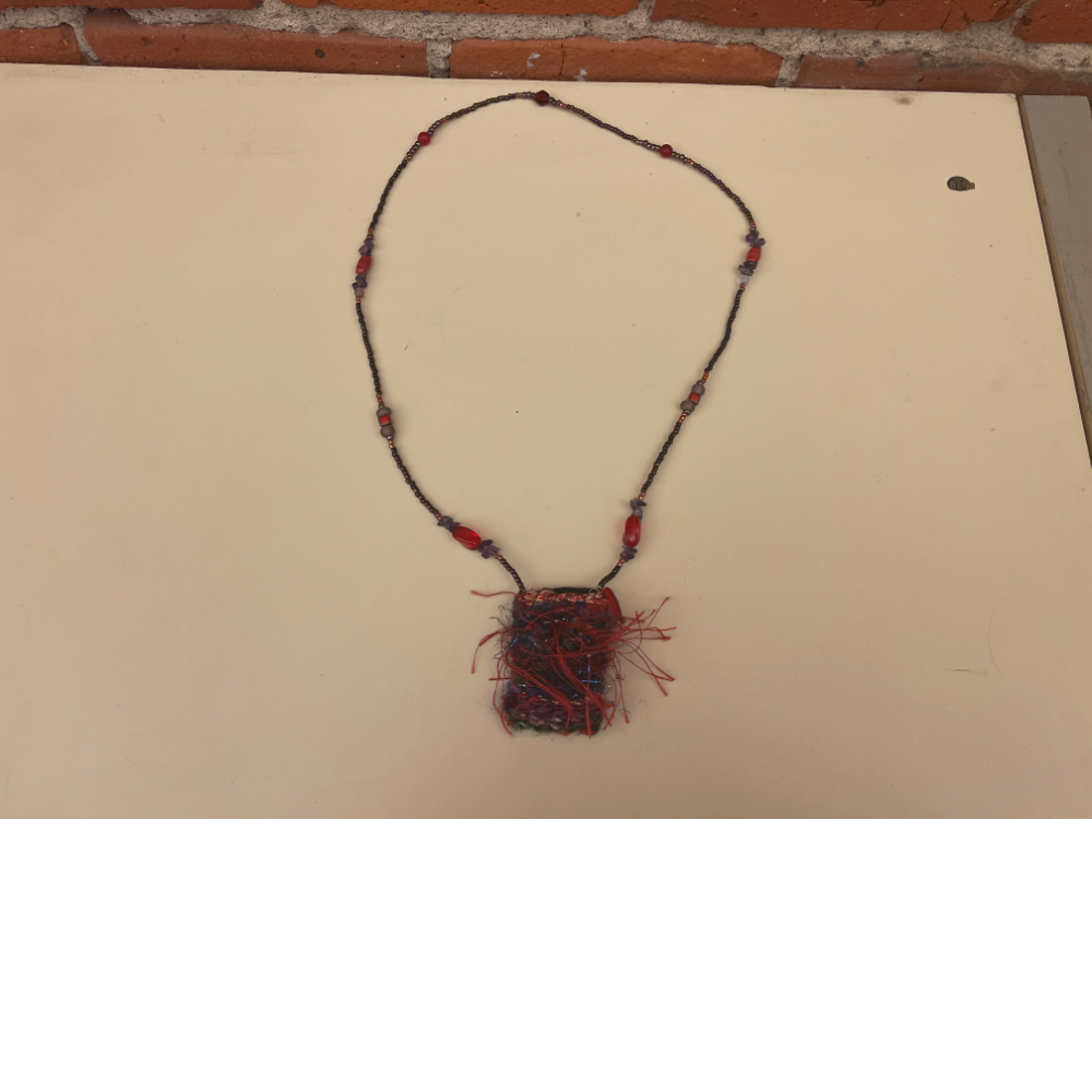 Red Woven Bag Necklace (small)