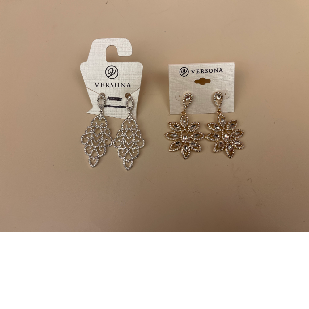 Two Pairs of Rhinestone Earrings