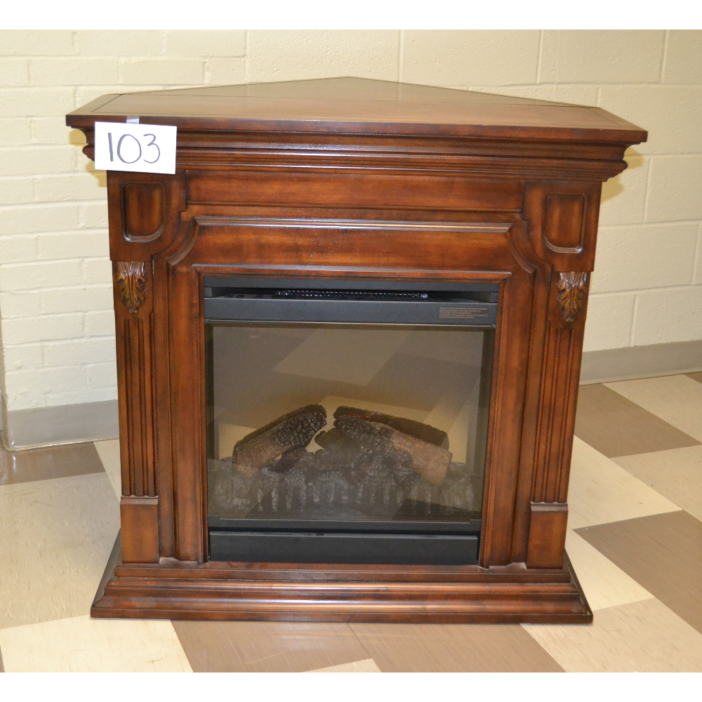 Electric Wooden Fireplace with Removable Corner Piece