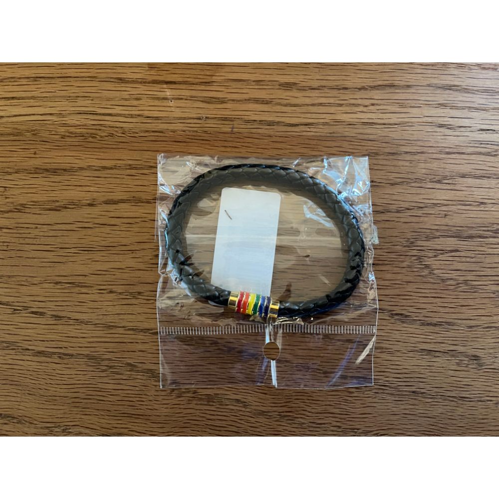 Black Bracelet with Colored Rings