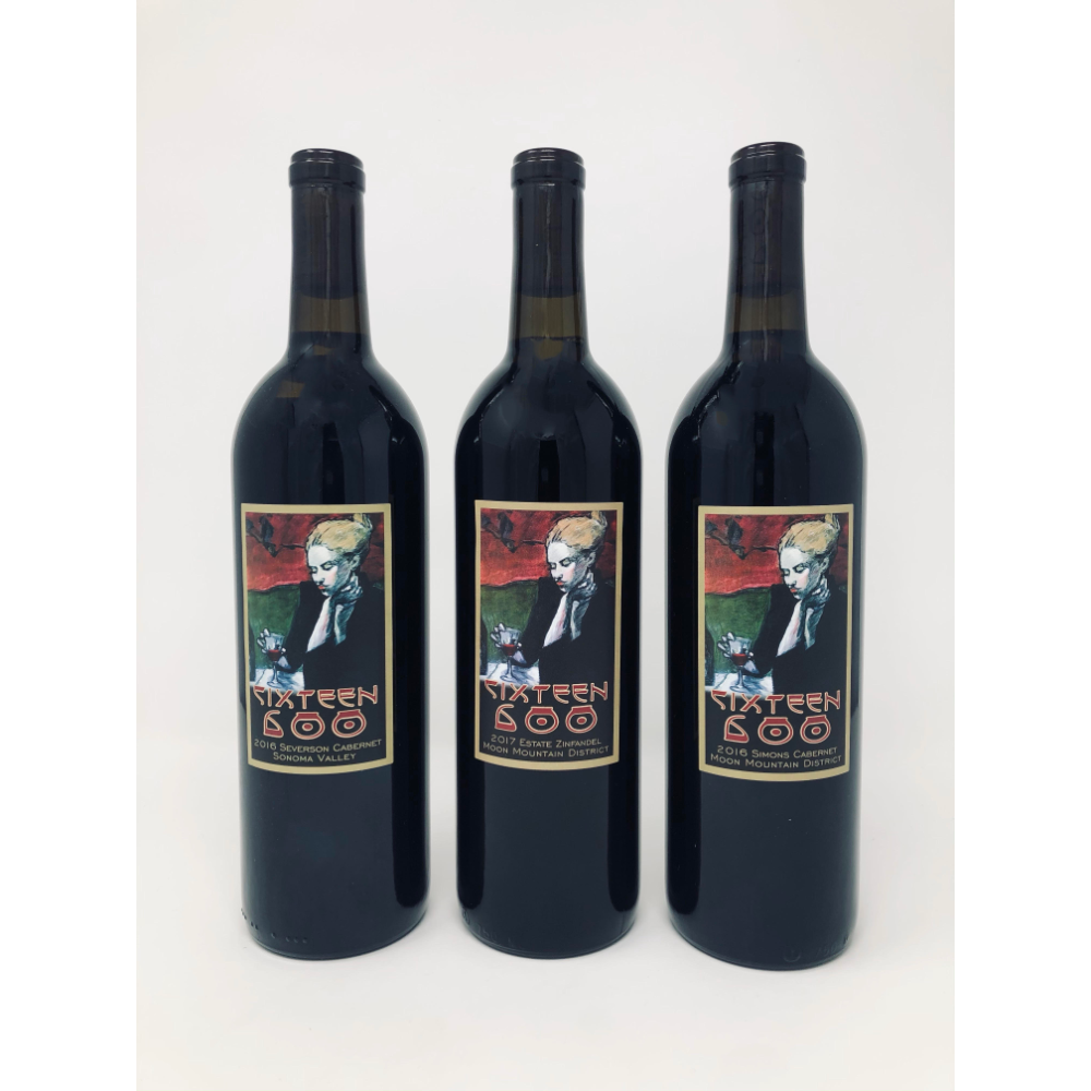 3 bottles of organic wine from California's Winery Sixteen 600
