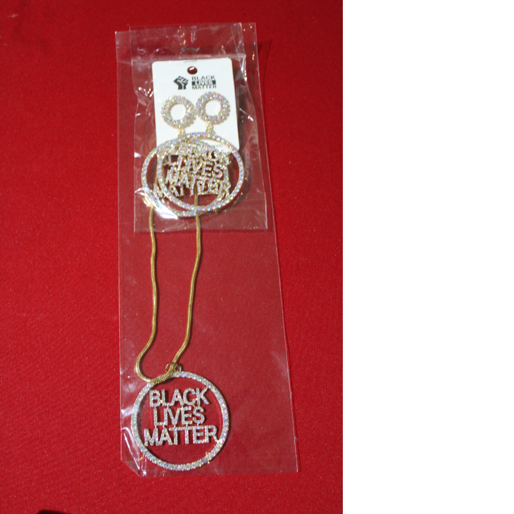 Black Lives Matter Necklace & Earrings Set