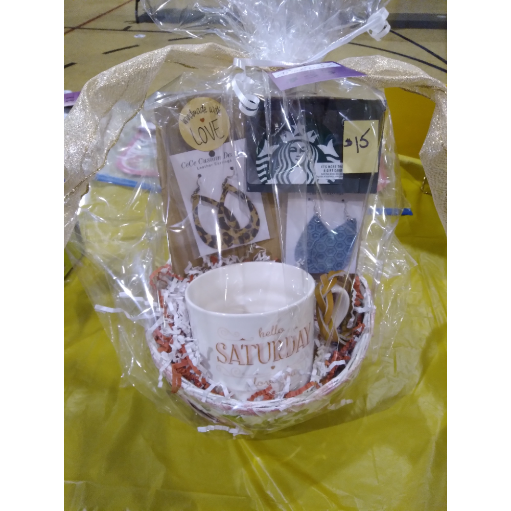 Special Lady Basket -  Earrings, Mug and Starbucks gift card