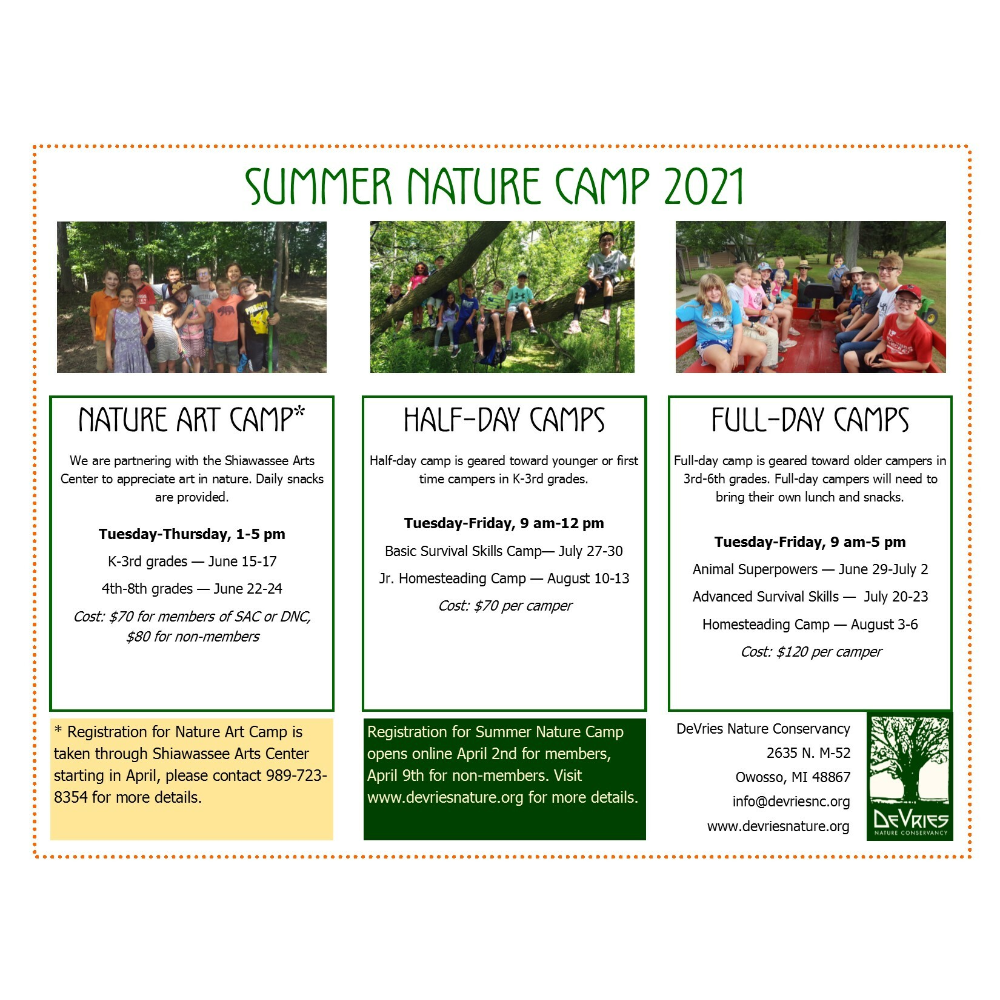 Week-Long Summer Nature Camp at DeVries for Your Child