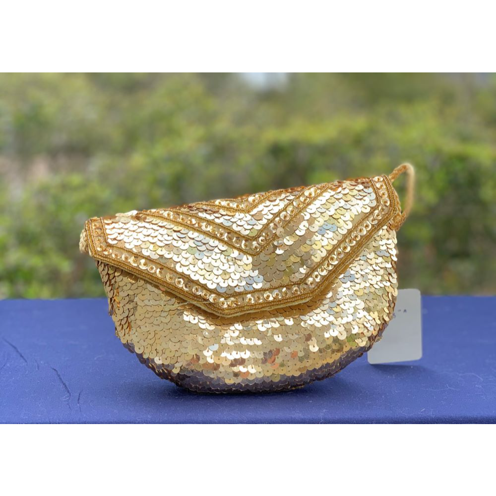 Magid Gold Sequin Evening Bag