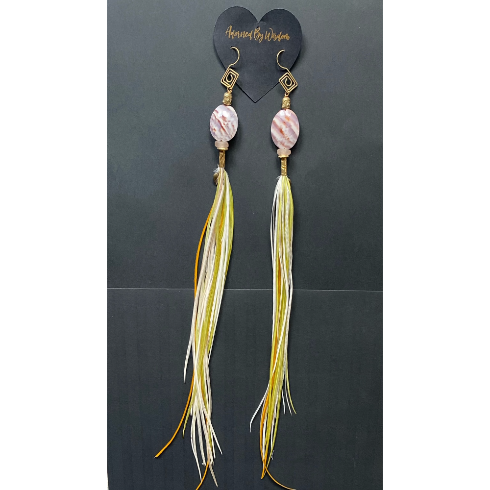 Hekate Earth tone feather earrings