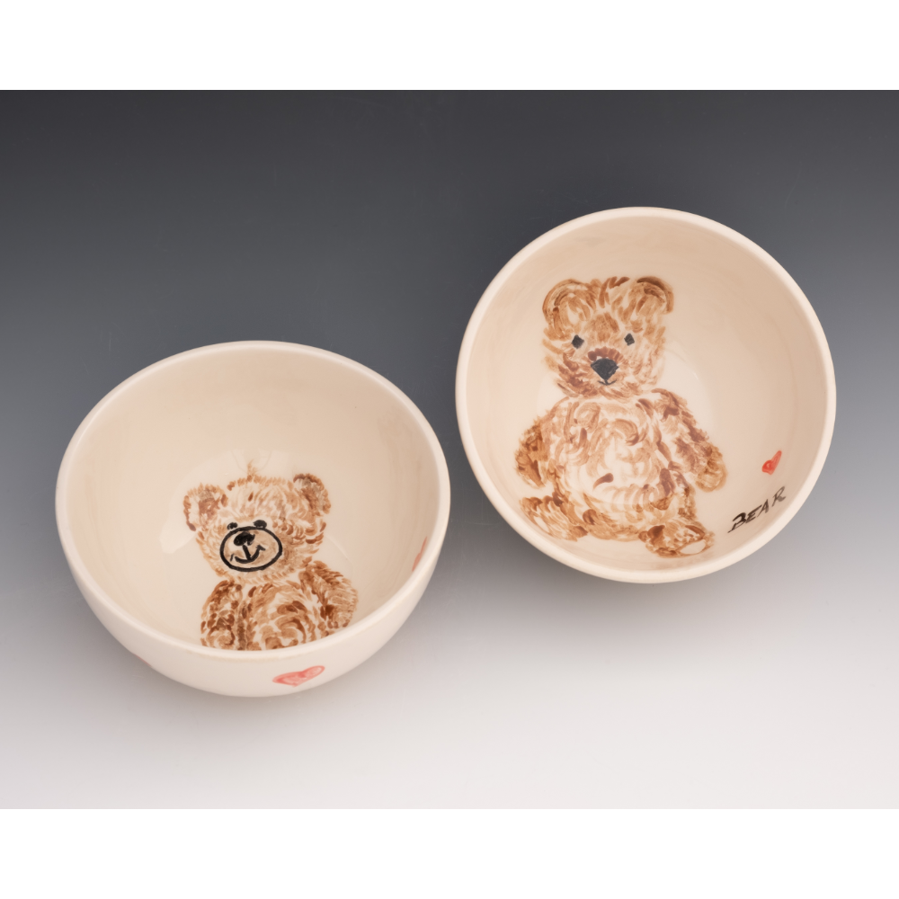 Set of Two Teddy Bear Bowls