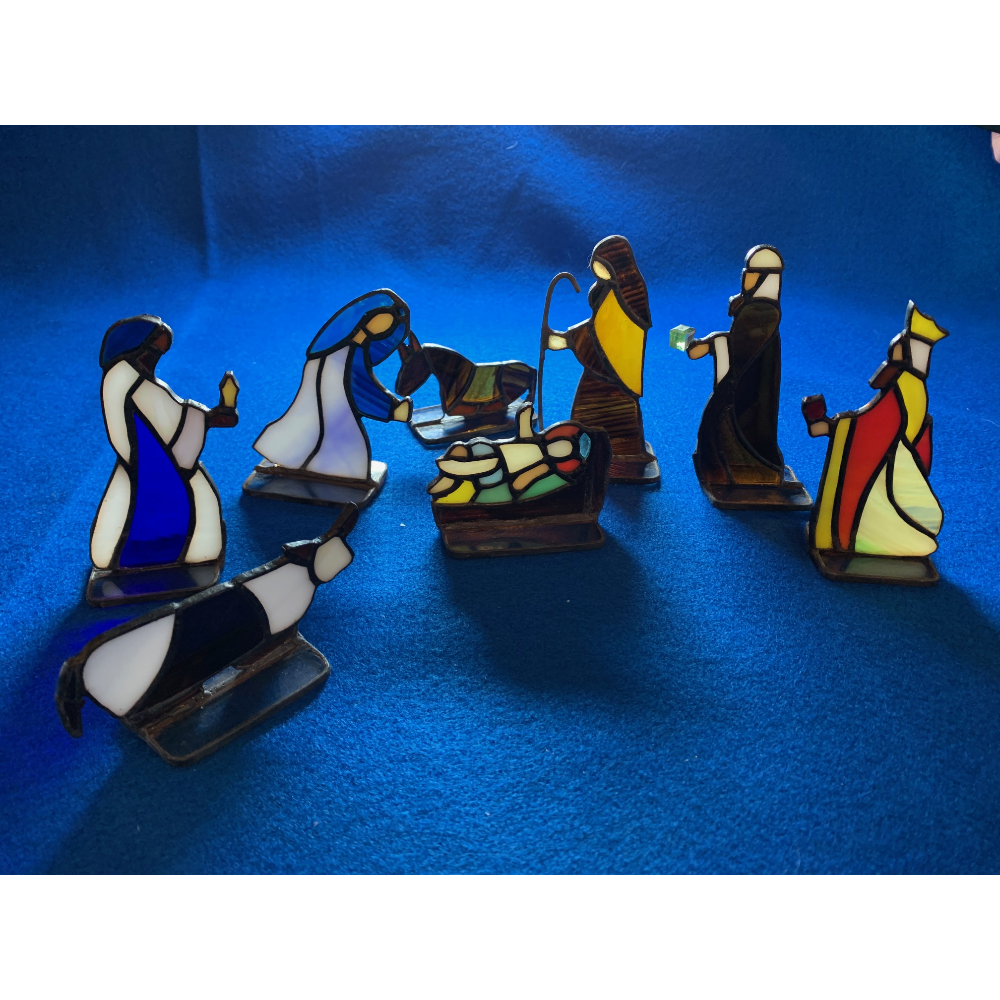 Stained Glass Nativity Set