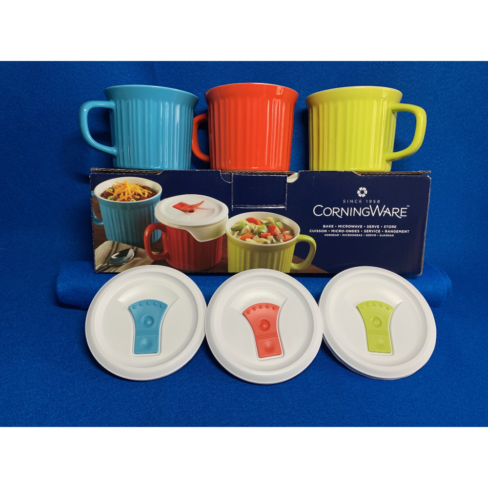 Corningware  6 piece Multi Colored Mugs