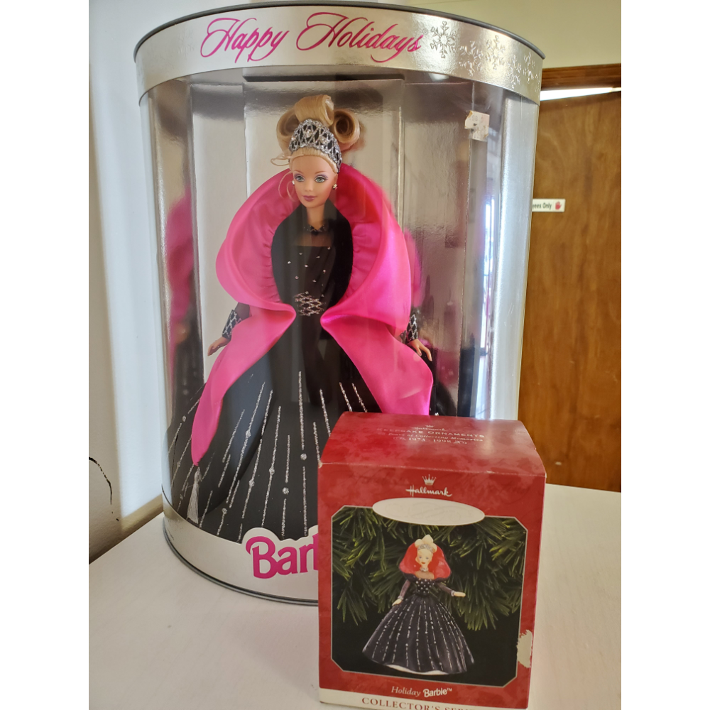 1998 Happy Holidays Barbie with Hallmark ornament