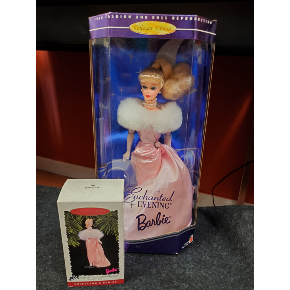 Enchanted evening Barbie with matching Hallmark ornament