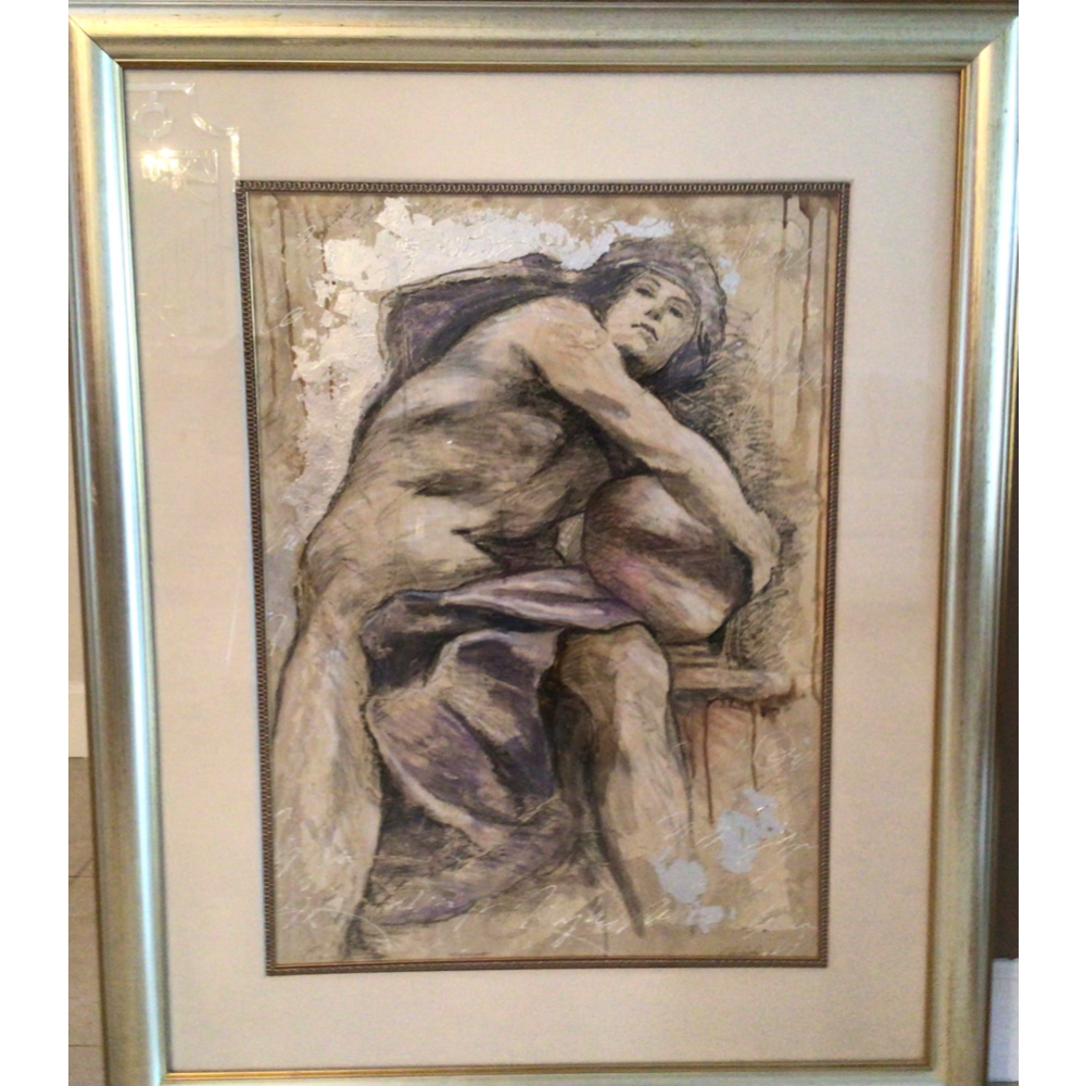 Painting of Greek Woman Gold Framed