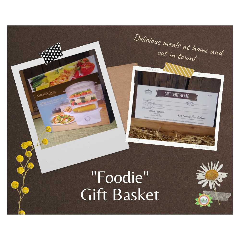 "Foodie" Gift Basket - 3-Tier Steamer + $25 Gresham's Chop House Git Certificate