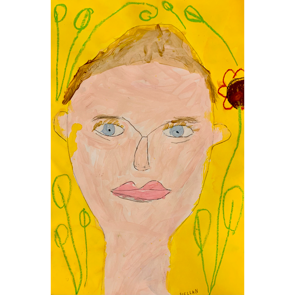 1H: Stellan's self-portrait, inspired by Frida Kahlo