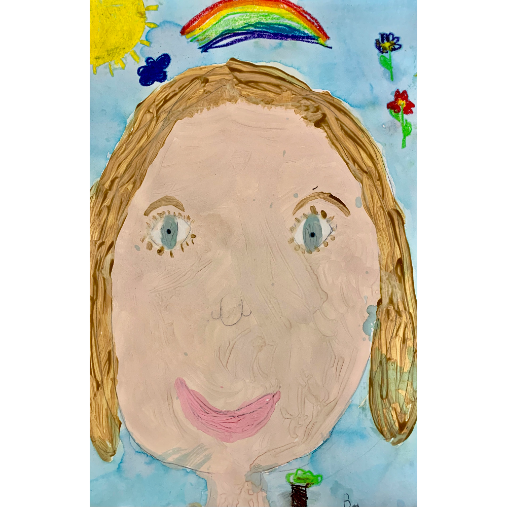 1H: Beatrice's self-portrait, inspired by Frida Kahlo