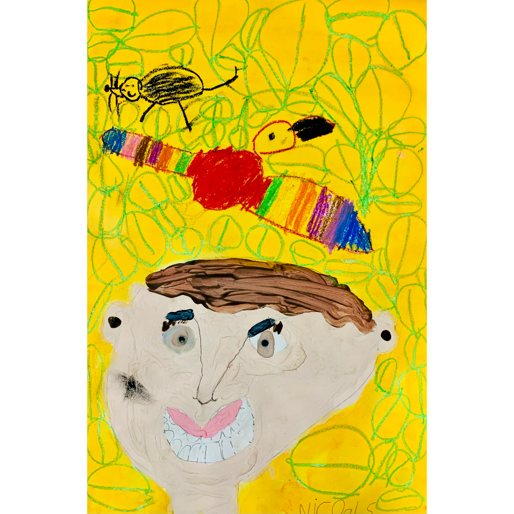 1H: Nico's self-portrait, inspired by Frida Kahlo