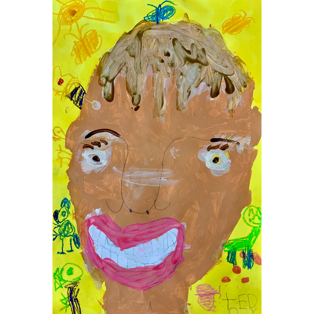 1H: Teddy's self-portrait, inspired by Frida Kahlo
