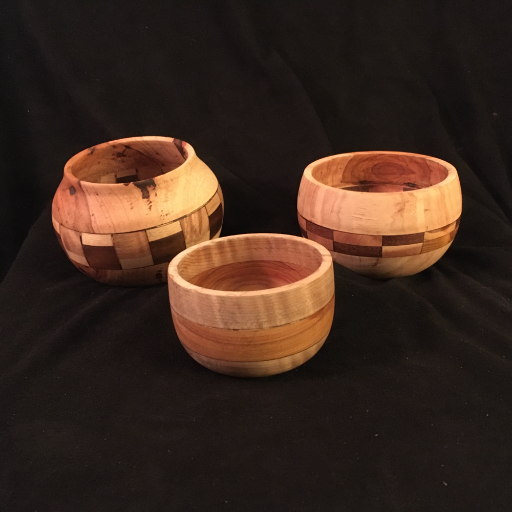 Three Segmented Bowls by William Kernek