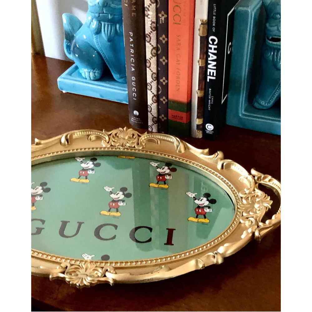 Mickey Gucci Inspired Vintage Tray
