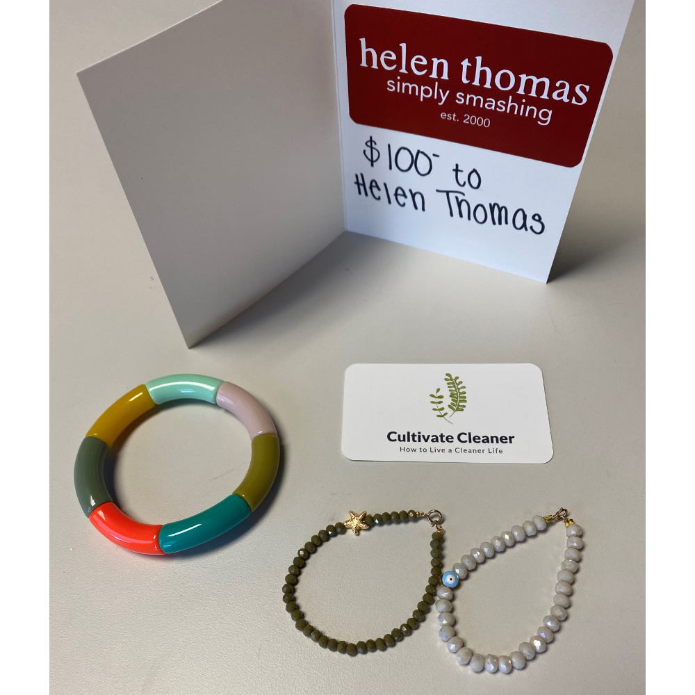 $100 Helen Thomas GC & Trio of bracelets