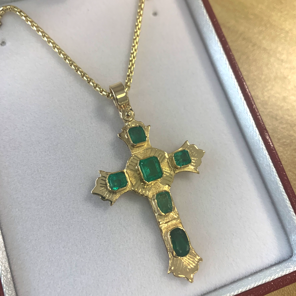Gold and Emerald Cross