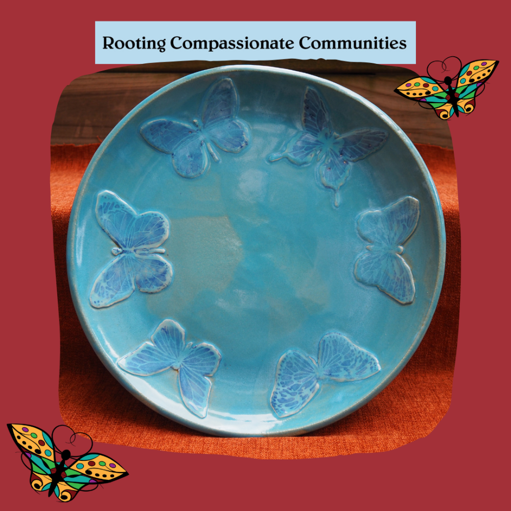   Handmade Ceramic Butterfly Platter by Martha Lacy (Medusa Creations)