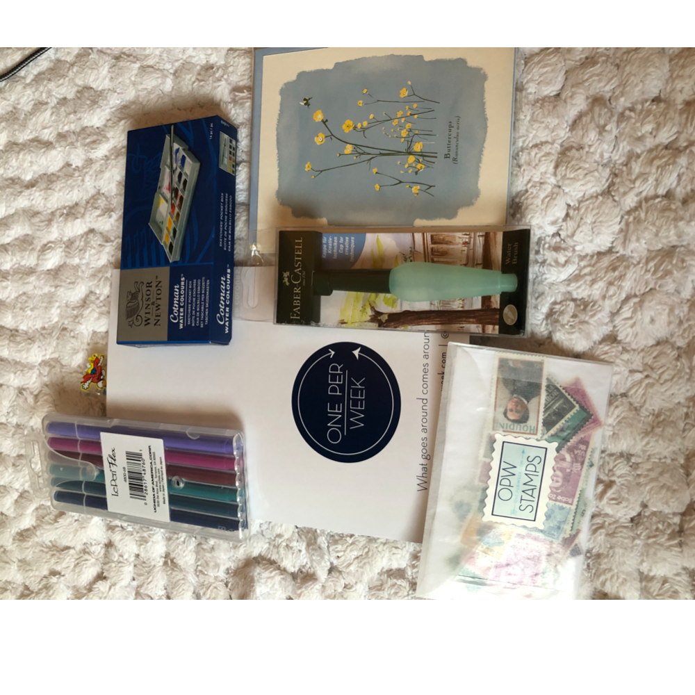Stationary and accessories from "One Per Week" subscription service