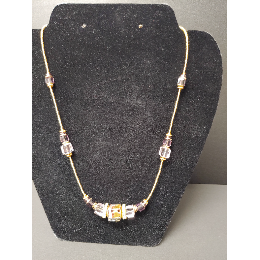 Murano Glass Square Crystal Necklace