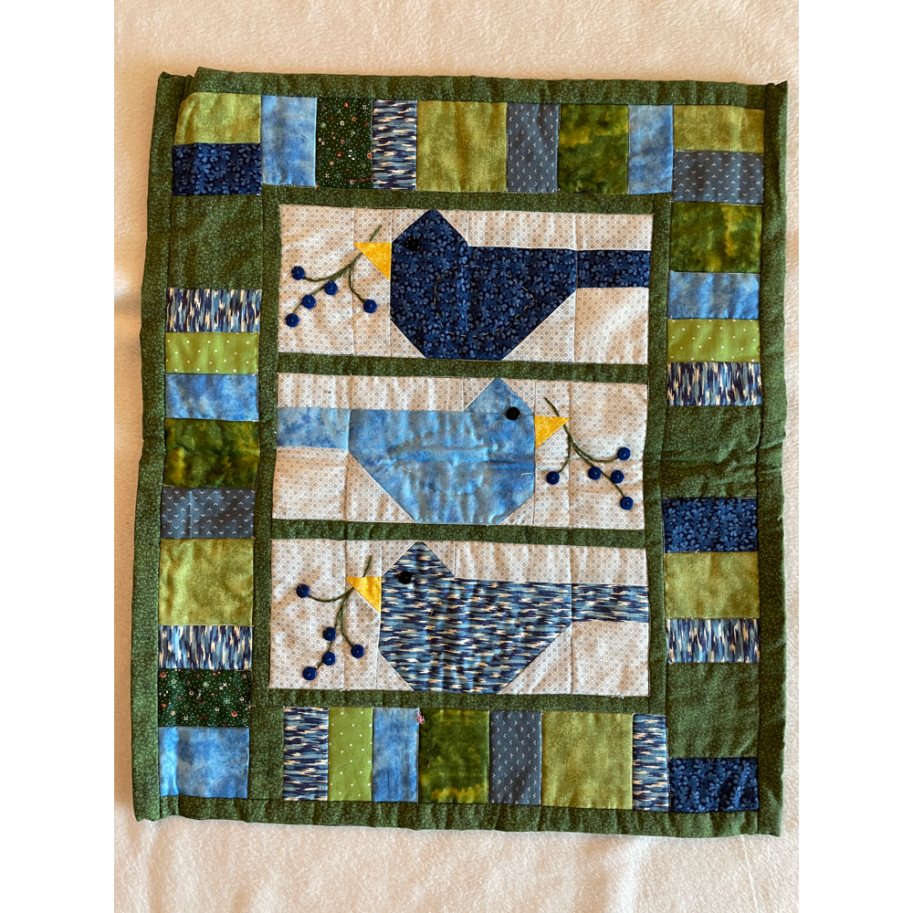 Blue Birds Quilted Wall-Hanging