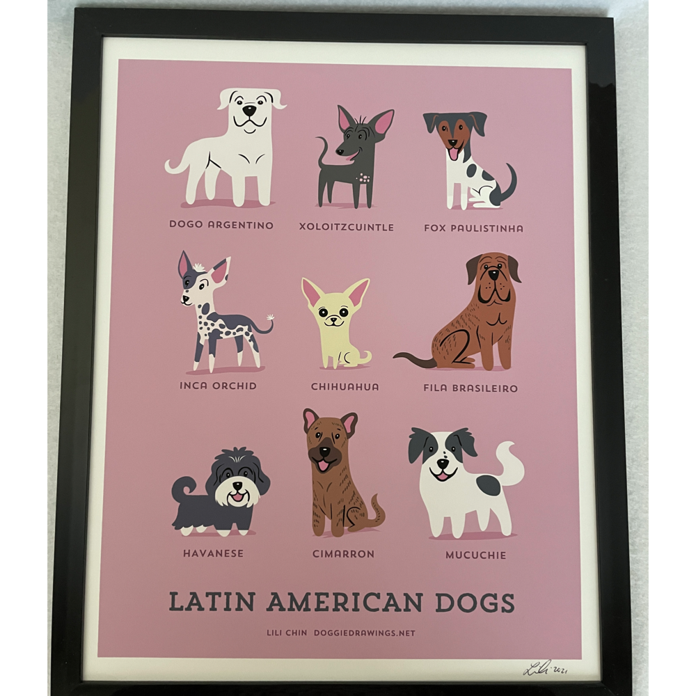 Latin American Dogs Print by Lili Chin 