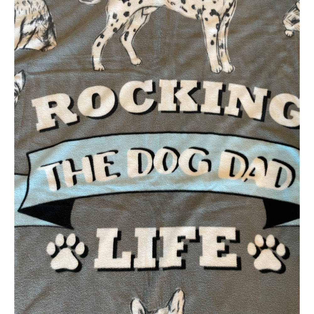 "Rocking The Dog Dad Life" Fleece Blanket