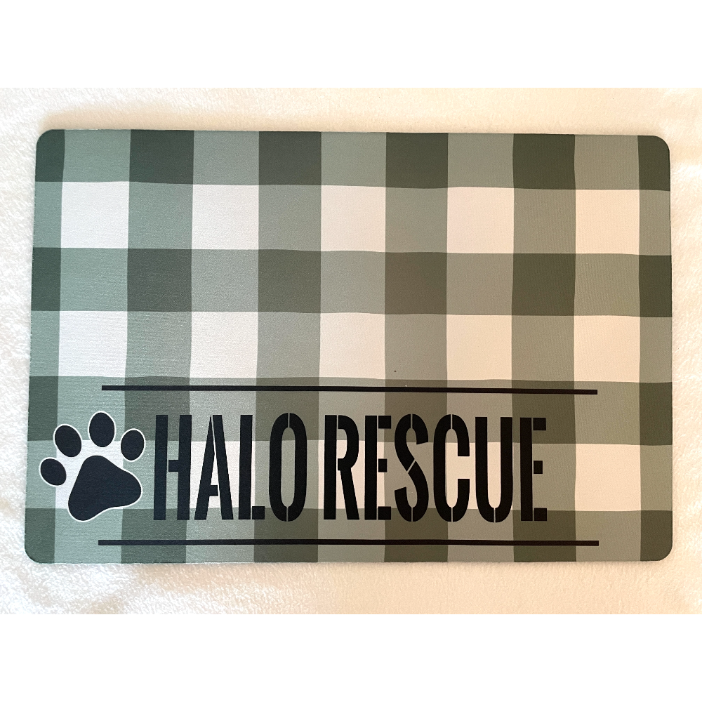 HALO Rescue Pet Placemat - Plaid Design 