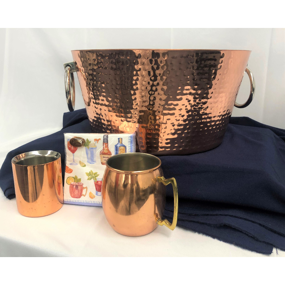 Copper Ice/Beer Bucket & Mugs