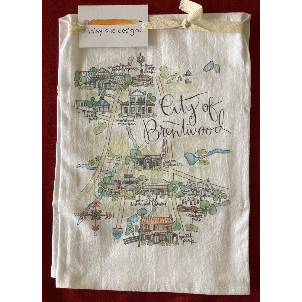 Brentwood Tea Towel, Print, and Note Cards