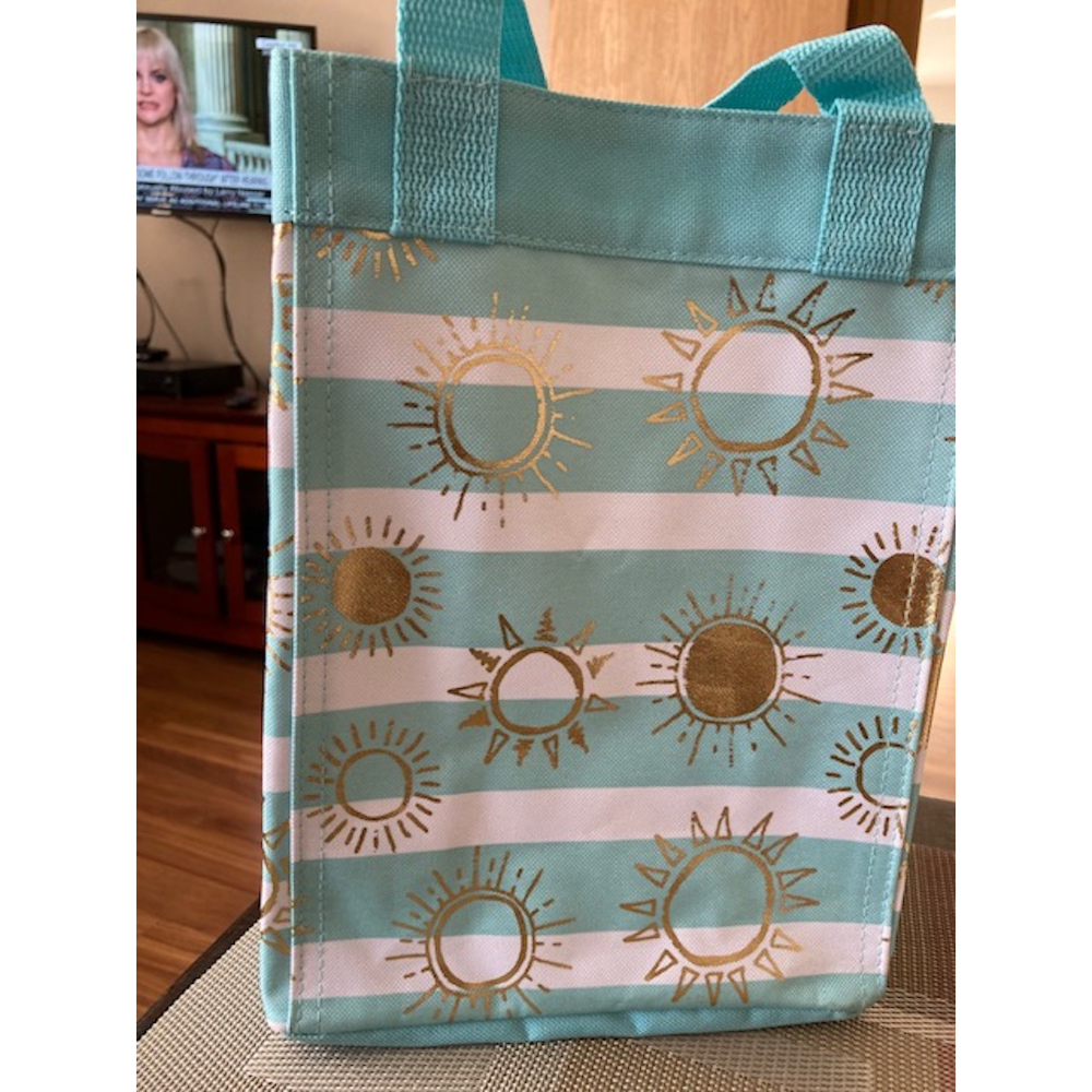 Teal and Gold Small Tote