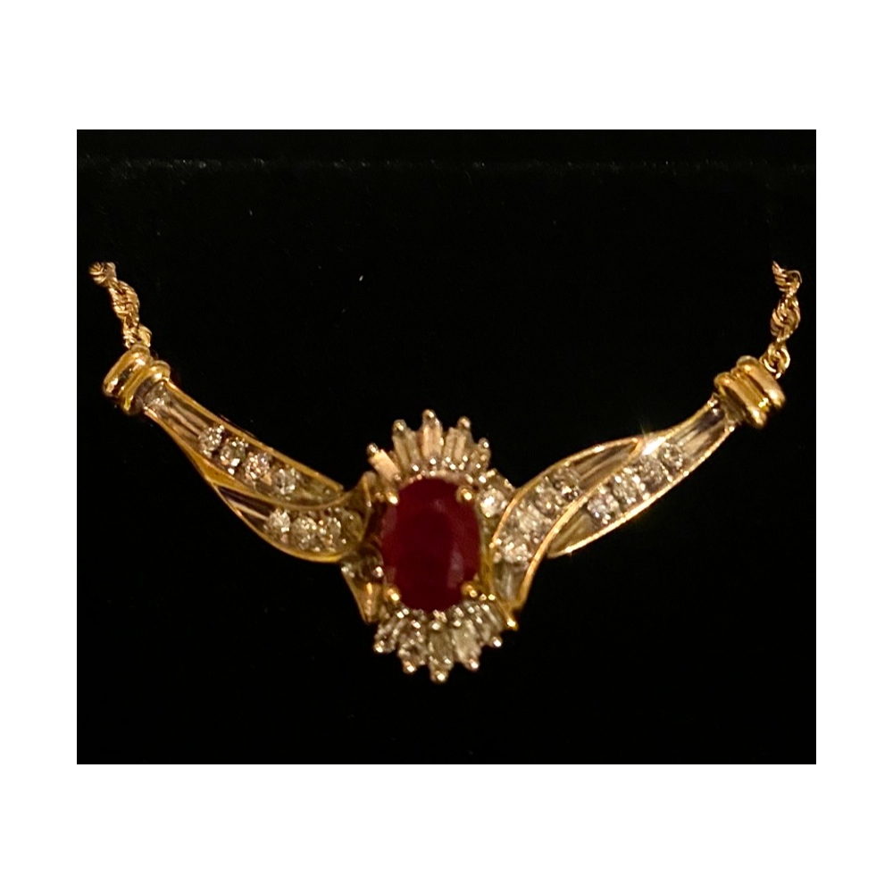  Stunning Ruby and Diamond Necklace