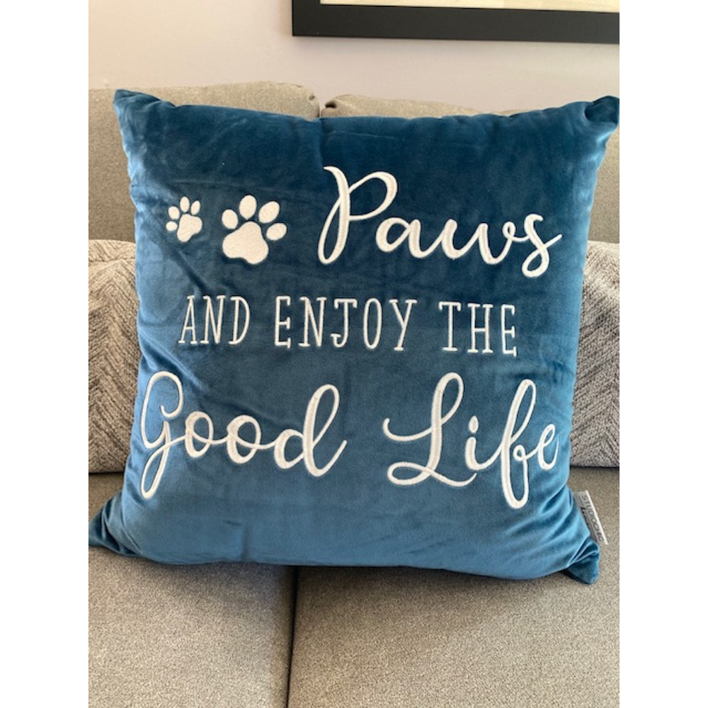 Blue Dog-Themed Throw Pillow