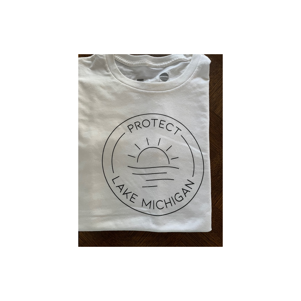 Protect Lake Michigan Cotton T-shirt - (Medium) + black sun hat