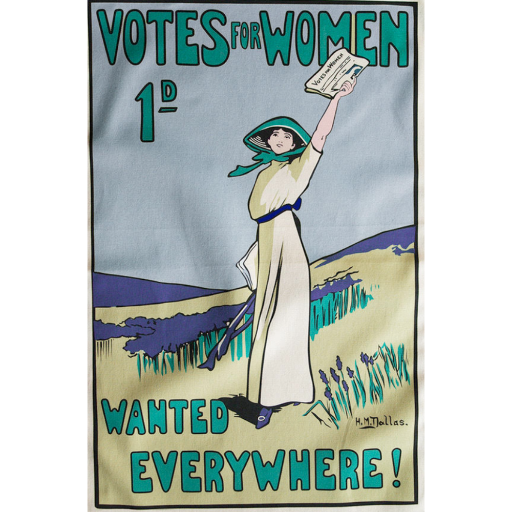 Tea Towel with Votes for Women Theme