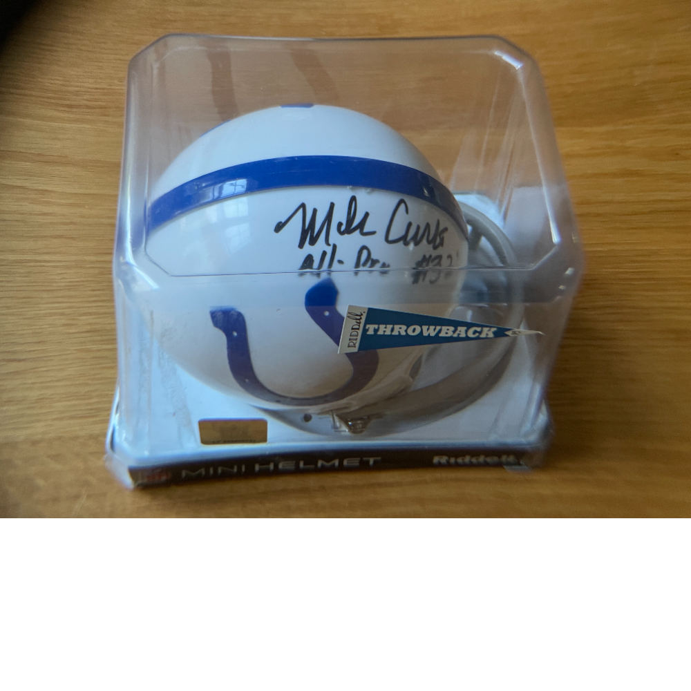 Mini Helmet Signed by 2021 Inductee Mike Curtis