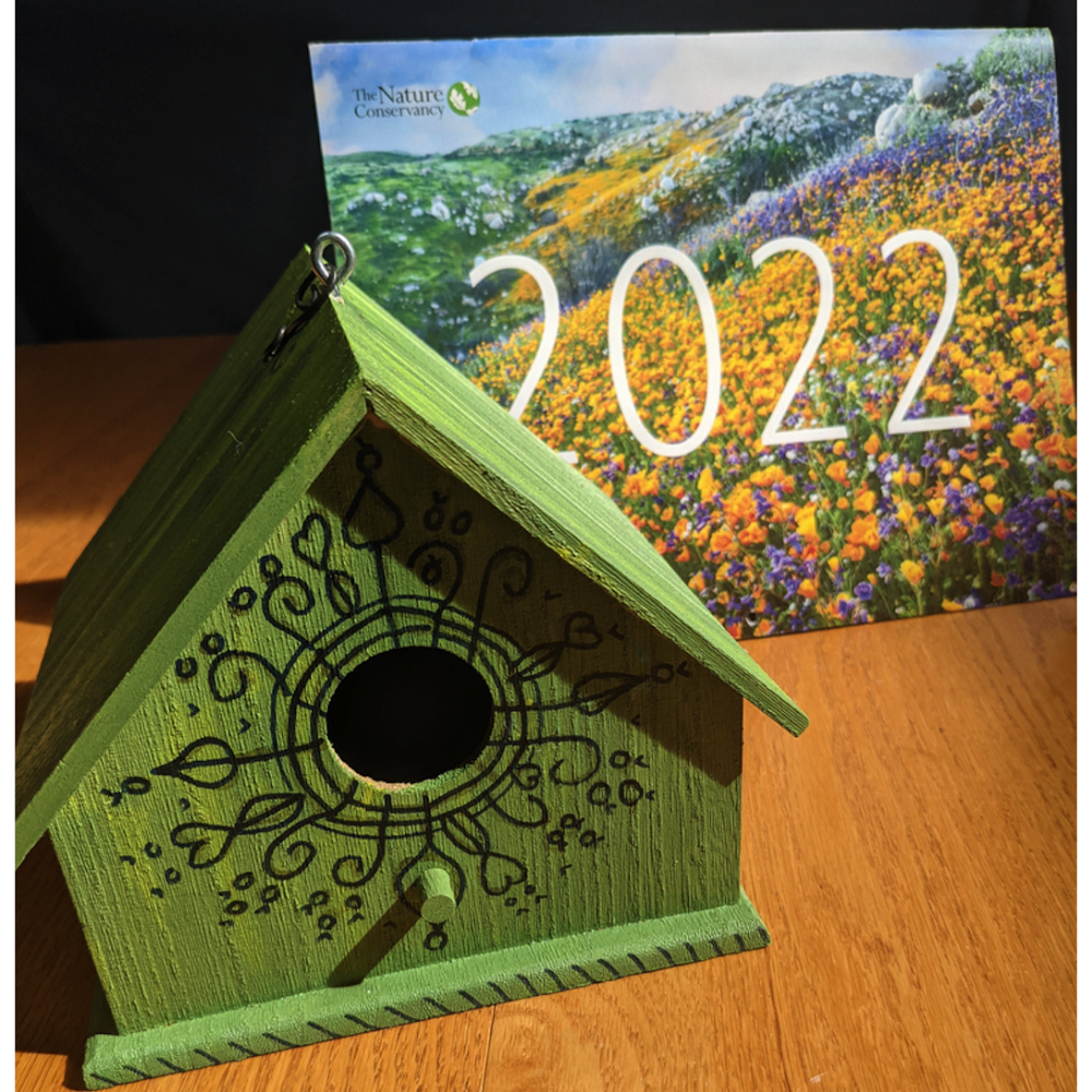 Bird House with 2022 Nature Conservancy Calendar
