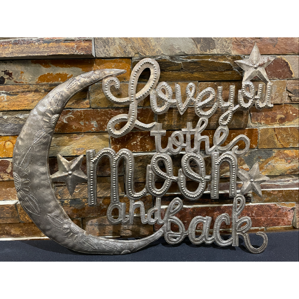 Love You to the Moon and Back Metal Sign 