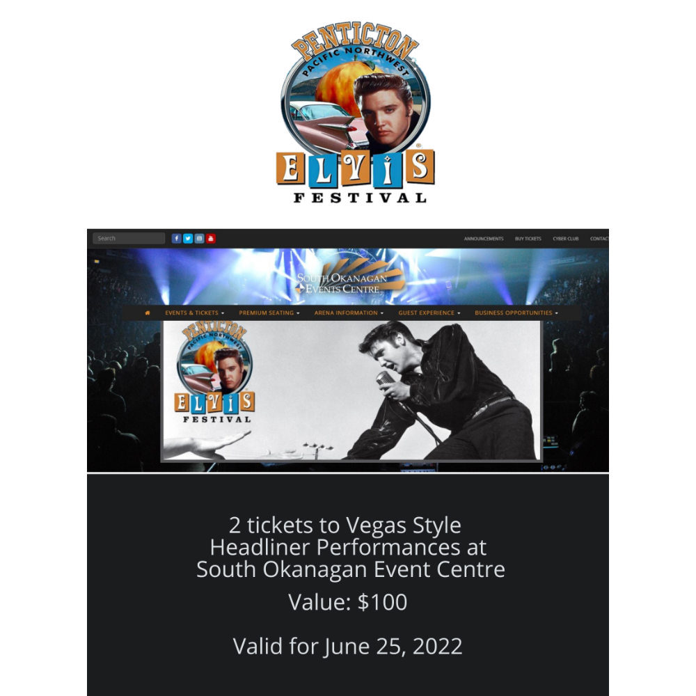 Pacific Northwest Elvis Festival - 2 tickets for June 25, 2022