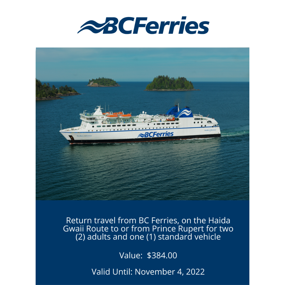 BC Ferries Return Travel on the Haida Gwaii Route 