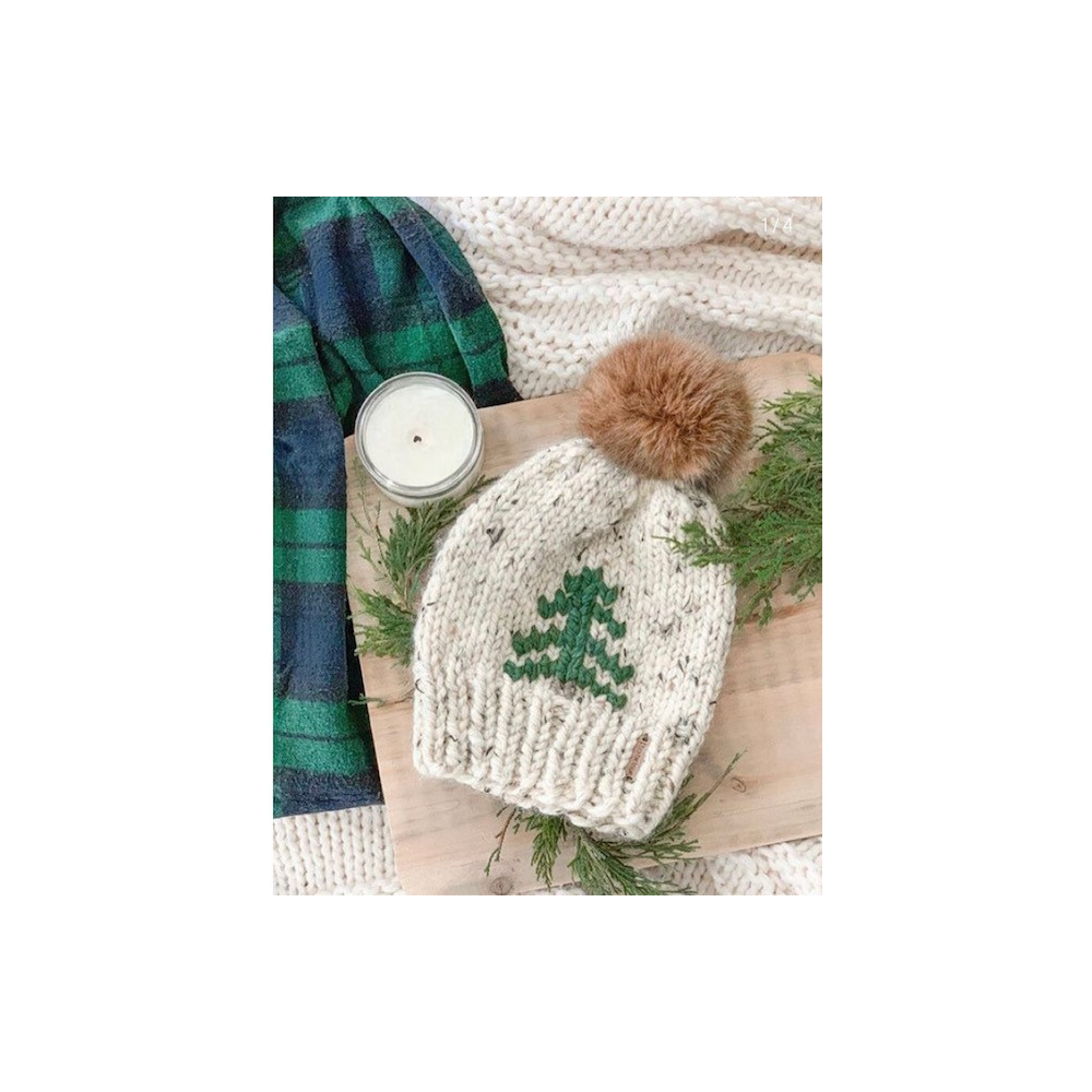 Hand Knit Evergreen Hat Set