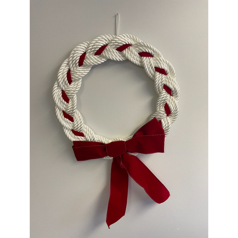 The Classic Antique Red & White Rope Wreath