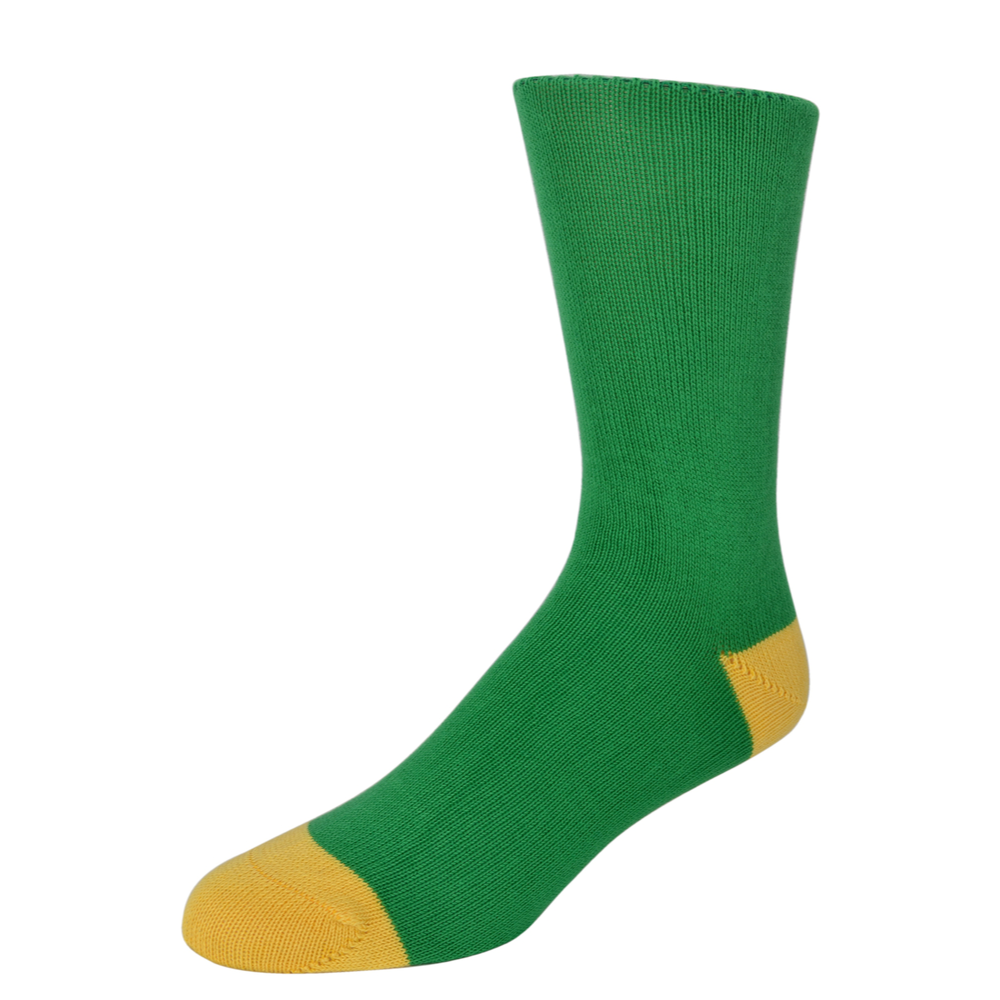Made in England Socks in MCCS Green and Yellow Solid