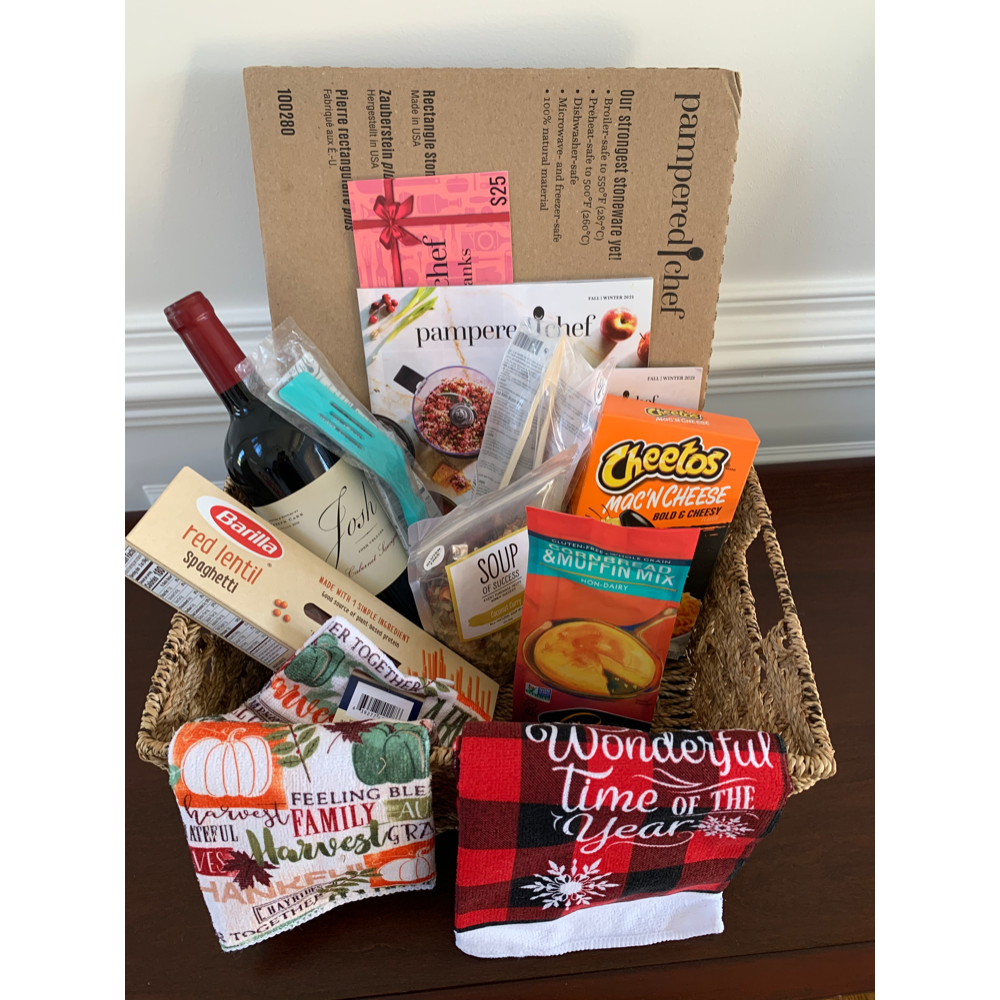 Pampered Chef Basket with goodies