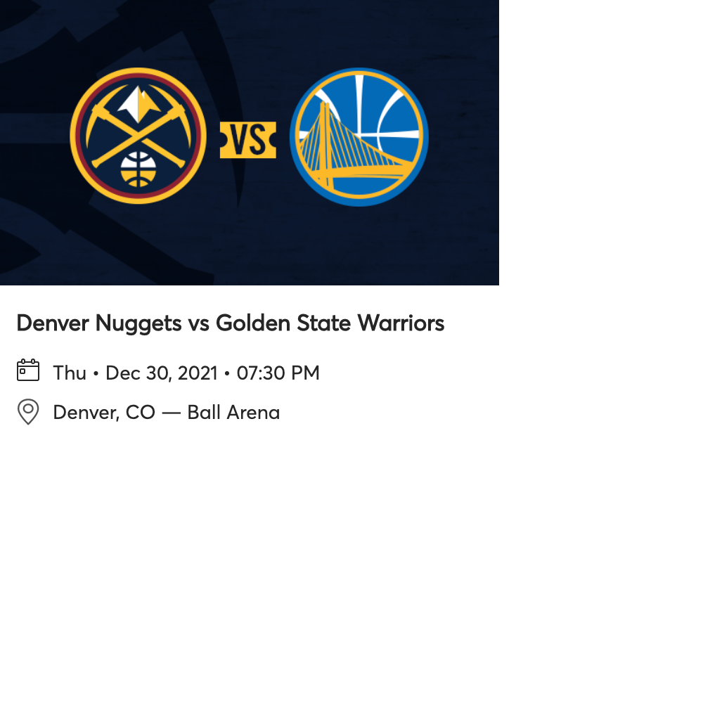 Nuggets vs Golden State Warriors