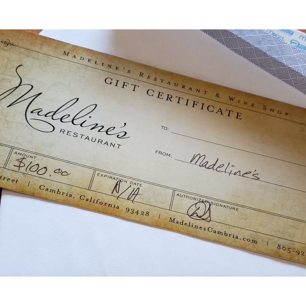 Madeline's Gift Certificate